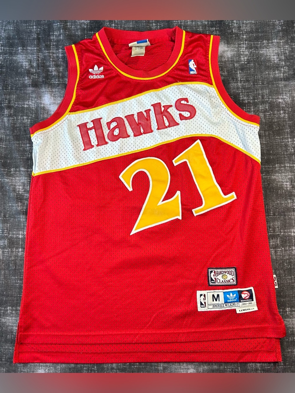 VTG Adidas Hardwood Classics Dominique Wilkins #21 Atlanta Hawks 1982-83 Jersey